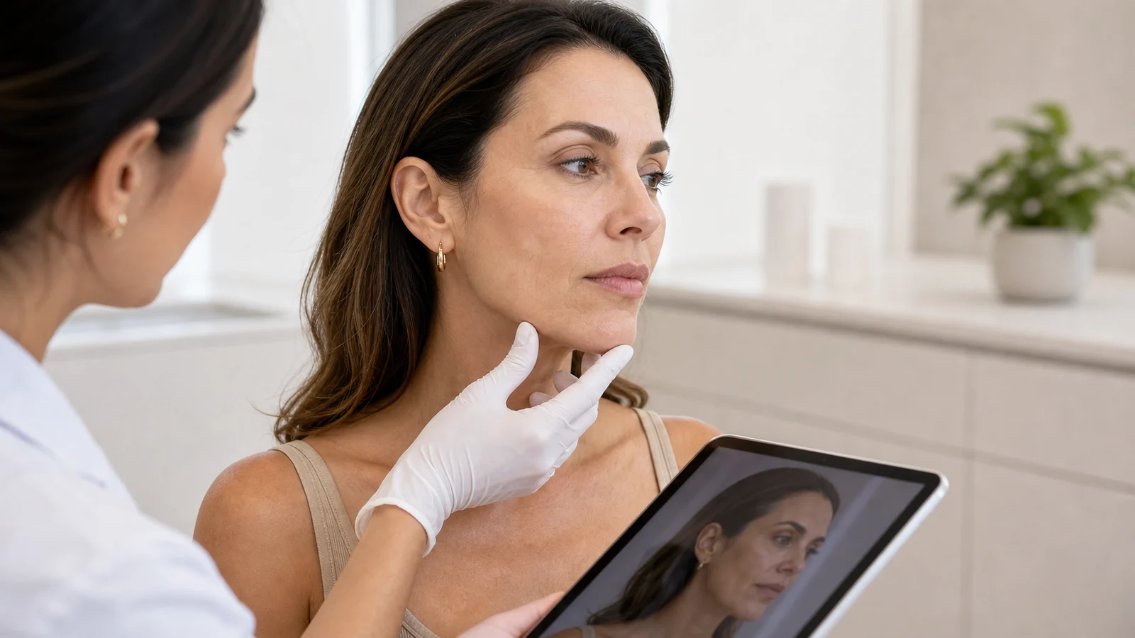 Avaliação clínica facial após emagrecimento com GLP-1 para planejamento de firmeza e suporte