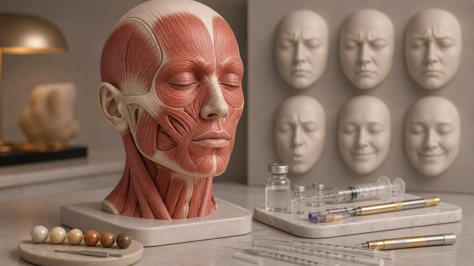Modelo anatômico de músculos faciais com ferramentas de planejamento para modulação funcional com toxina botulínica