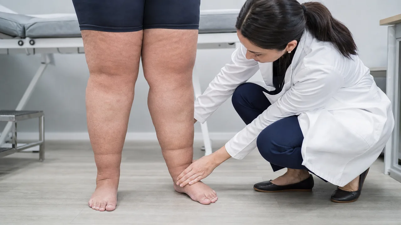 Avaliação vascular de pernas com sinais clínicos compatíveis com lipedema
