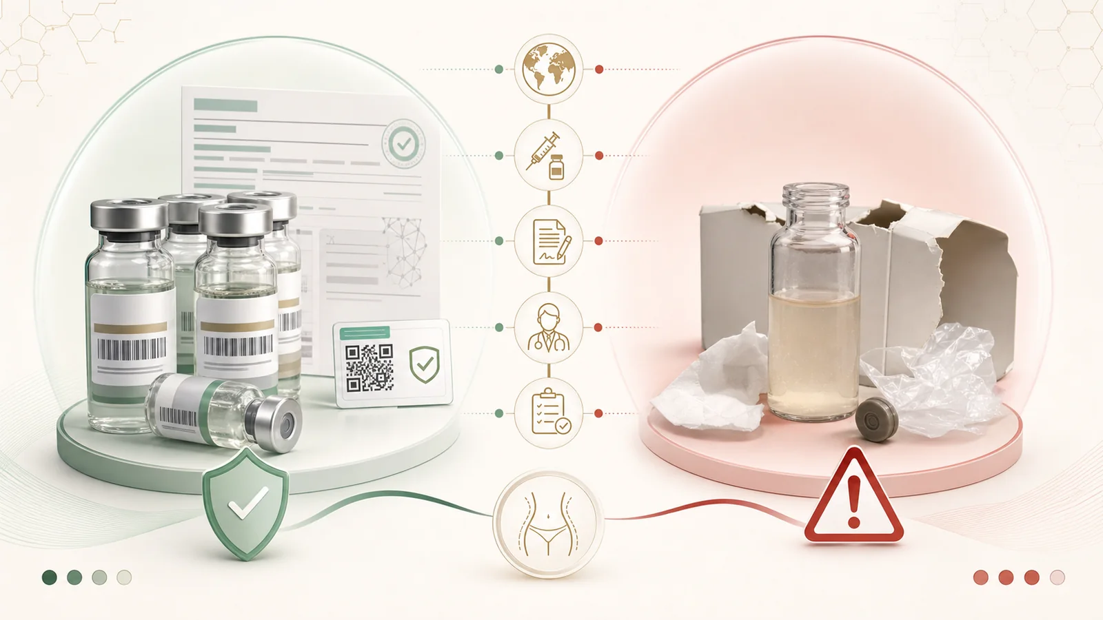 Comparação visual entre produto rastreável e produto clandestino para lipoenzimática