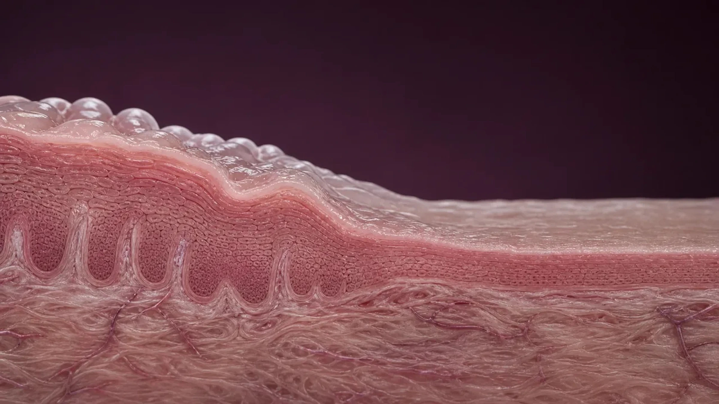 Transição microscópica entre mucosa vaginal hidratada e mucosa hipoestrogênica na menopausa