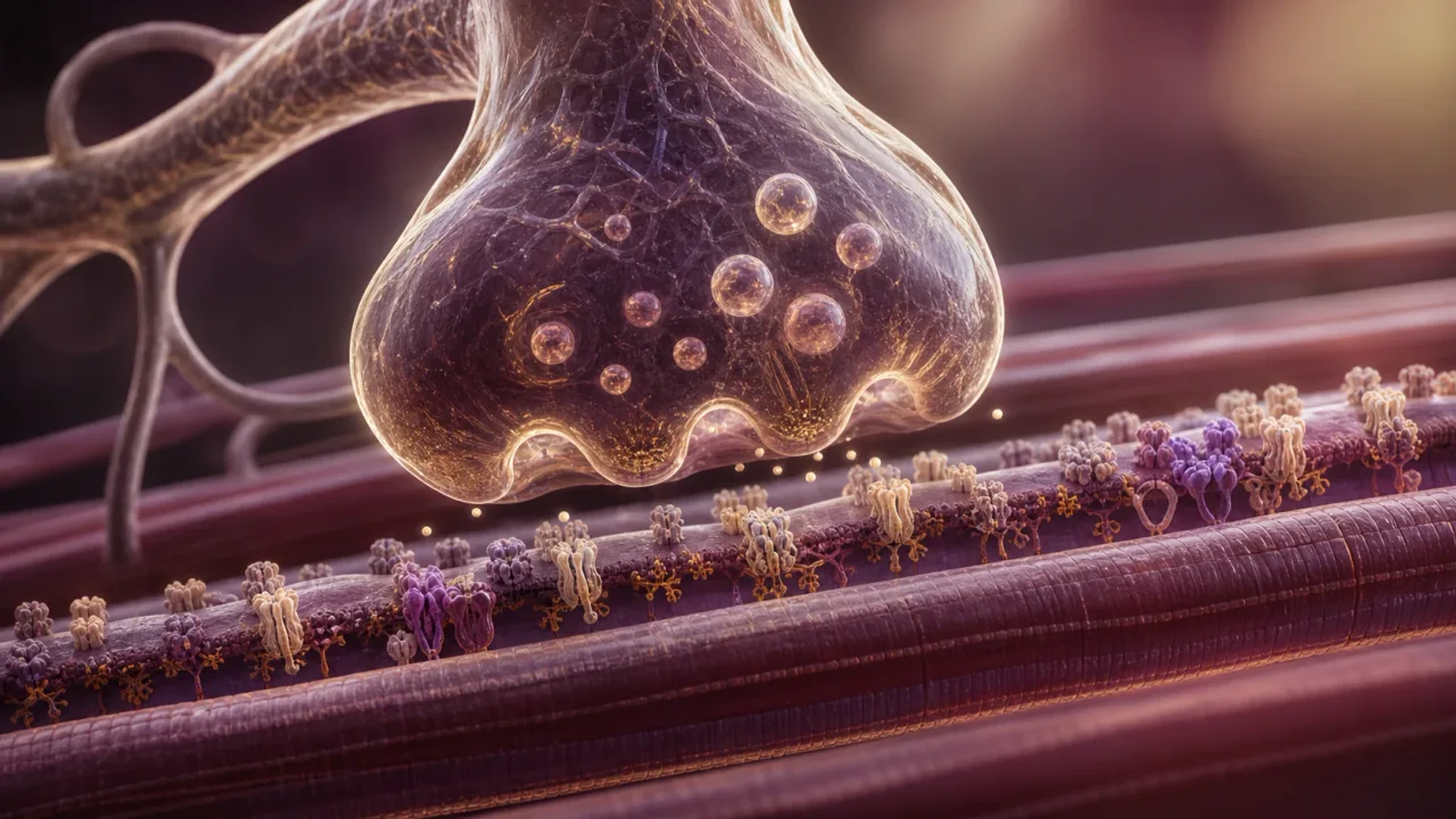 Junção neuromuscular com redução da liberação de acetilcolina