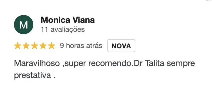 Depoimento real de cliente em Moema, Google Reviews